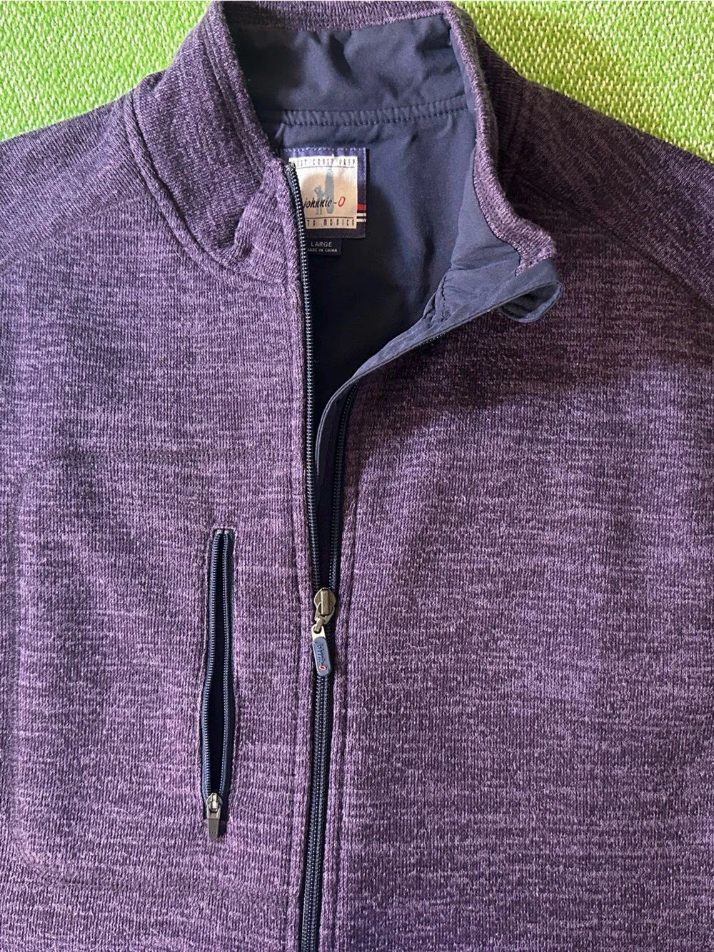 Johnnie-O Men’s Purple Full-Zip Fleece Vest